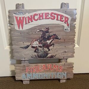 Rustic Western Wall Sign - Red and Blue